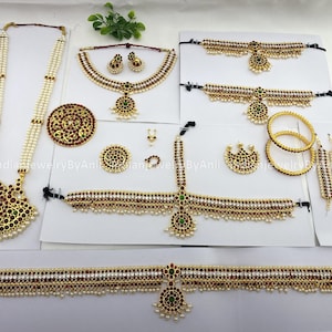 Bharatanatyam Schmuckset: Kemp Stone Temple Tanzkostüm