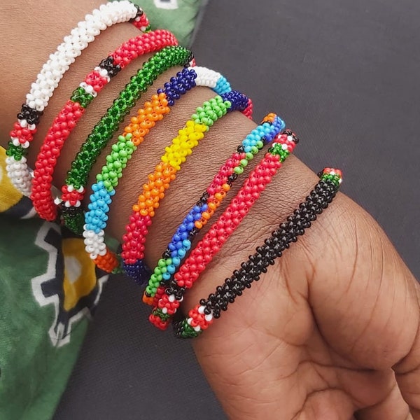 Bracelets perlés Maasai, bijoux africains