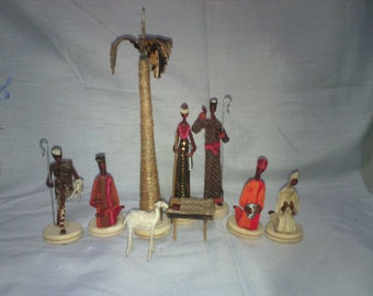 Christmass nativity set under a tree