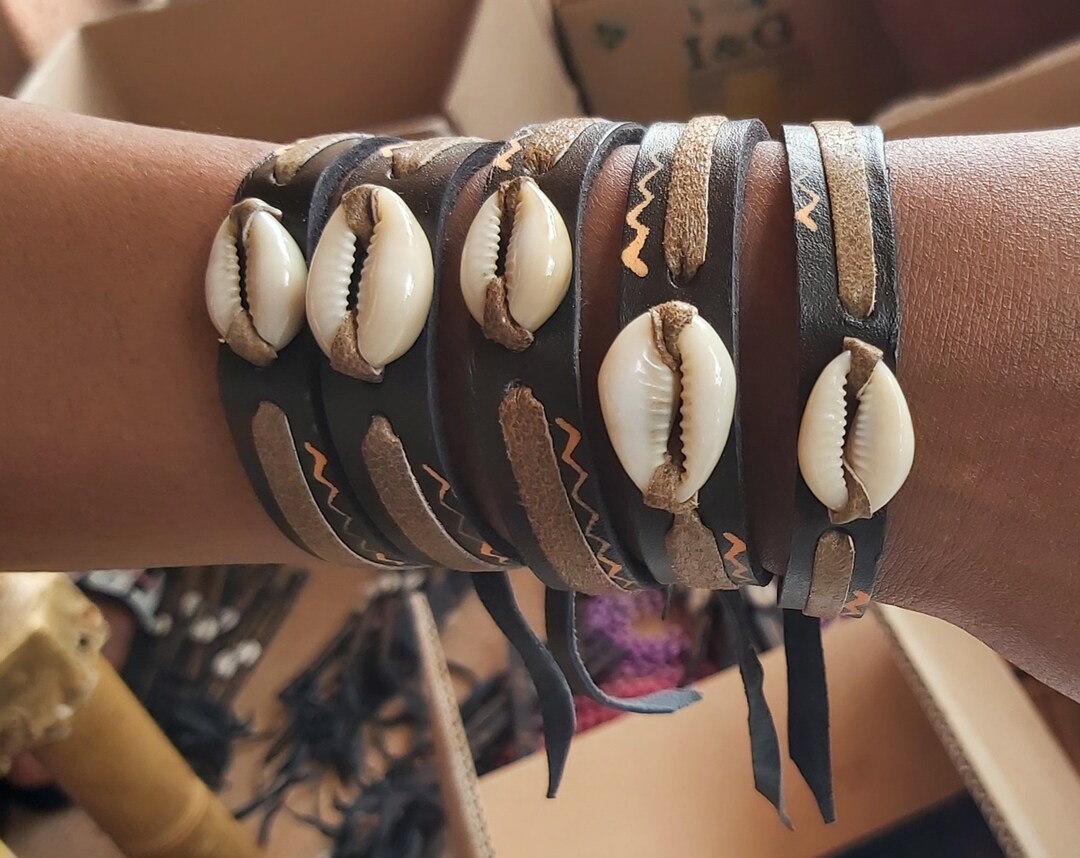 African Jewellery Kenyan Bracelets Leather Bracelets Shell Etsy