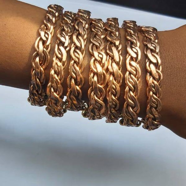 10 pièces-bracelets en cuivre, gros bracelets, bijoux africains, bracelets africains, bijoux kenyans, bijoux en gros, bracelets en cuivre réglables