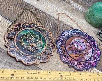Mandala de loto - resina - para colgar en la pared