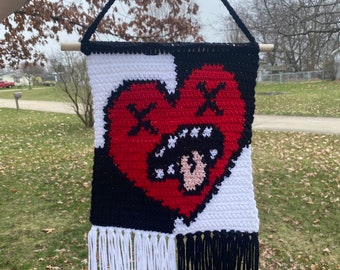 Tapiz de crochet Bleh Heart