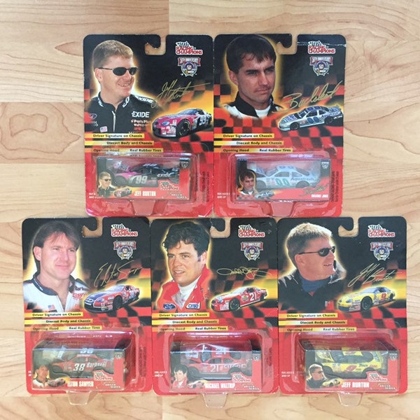 5 Vintage Nascar Racing Champions Cars / Signature Driver Series