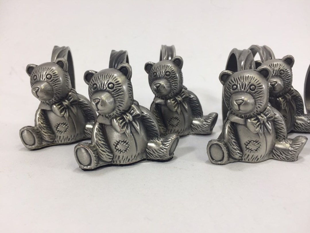 8 Teddy Bear Napkin Rings - Etsy