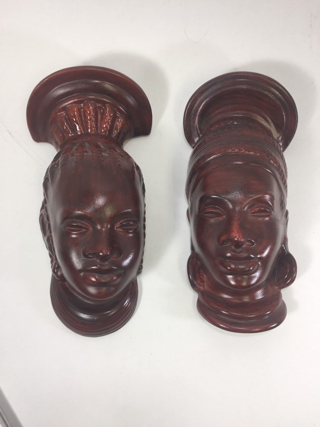 Vintage Wall Busts by Atlantic Mold Pottery Etsy