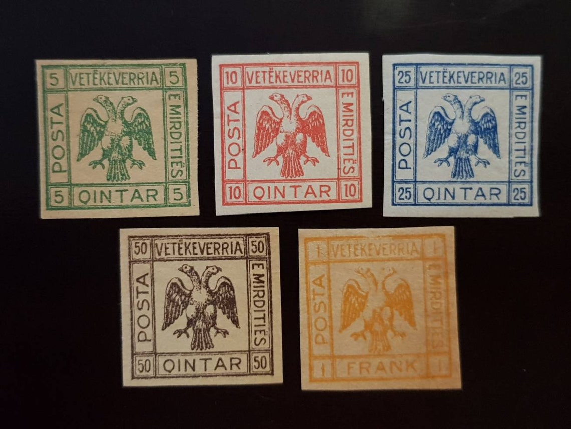 Set of Stamps, 1921 Albania Vetekeverria E Mirdities, MNH, Overprint