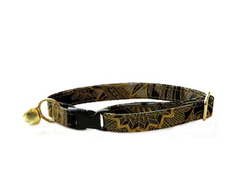 Kaufman Valley of the Kings Fans and Lotus Flowers Adjustable Breakaway Cat Collar