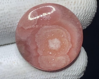 Natürliche Rhodochrosit Cabochonform runde Edelsteingröße 20x20x4 mm Gewicht 18.40 Karat ca