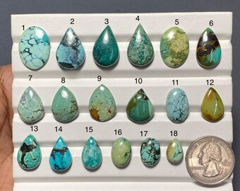 Natural Hubie  Turquoise cabochon, loose gemstone for jewelry making. CODE 2624