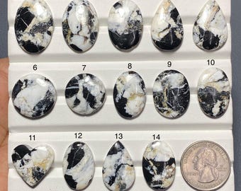 Natural white buffalo cabochon.   loose gemstone for jewelry making. CODE 2591