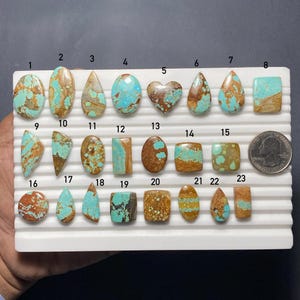 Nummer 8 gruv turkos cabochon, nummer åtta turkos ädelsten lös ädelsten för smyckestillverkning. KOD 2447