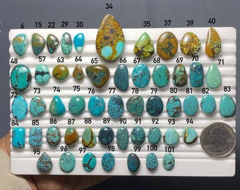 Natural hubie Turquoise  cabochon loose gemstone for jewelry making. CODE 2353