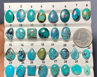 Natürlicher Hubie-Türkis-Cabochon, loser Edelstein für die Schmuckherstellung. CODE 2528