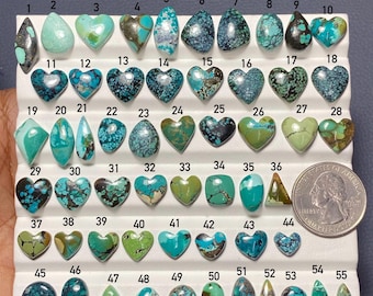 Natural hubie Turquoise  cabochon loose gemstone for jewelry making. CODE 2502