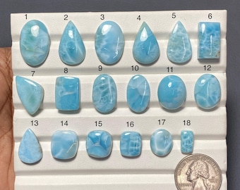 Cabujón de larimar natural. Piedra marina de larimar azul araña natural. Gema suelta para la fabricación de joyas. CÓDIGO 2623