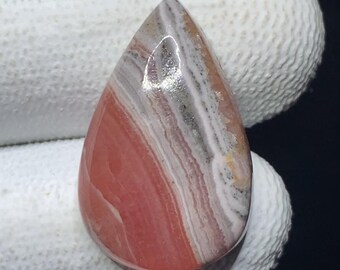 Natürlicher Rhodochrosit Cabochon Form Birne lose Edelstein Größe 25x16x6 mm Gewicht 24.80 Karat ca