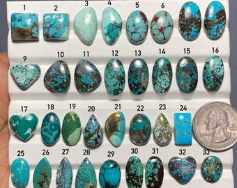 Natural hubie Turquoise  cabochon loose gemstone for jewelry making. CODE 2501