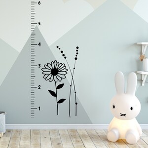 Muursticker- Hoogtetabel- Zonnebloem