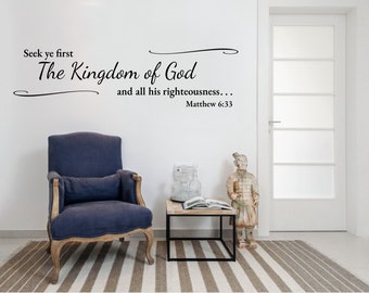 Inspirational Wall Decal- Seek Ye First