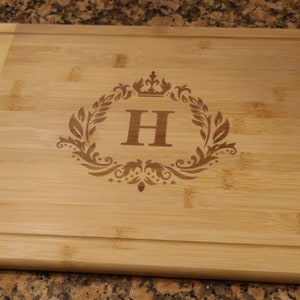 Personalized Wooden Cutting Board with Custom Monogram