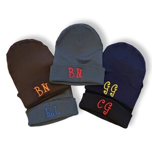 Custom Knitted Beanie- Embroidered Monogrammed Initials