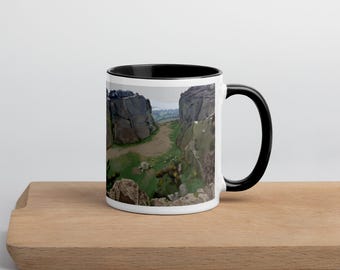 Tazza con pittura digitale mucca e vitello Ilkley con interno colorato e manico