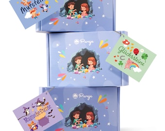 Set 12 Pietre Portafortuna Per Bambini – Con Sacchetti Di Iuta Ed Etichette Animali, Gemme Naturali Per Feste E Compleanni