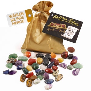 Colorful gemstone mix for children | Premium tumbled stone mix for treasure hunt | Gemstone set | Semi-precious stones / crystals / stones