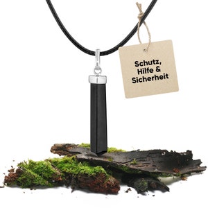 PURAJA tourmaline pendant made of natural gemstone | Healing stone necklace with tourmaline point | Black tourmaline. Includes high-quality cord.