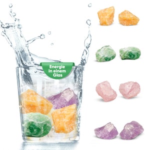250g water stone mixture healthy sleep | Healing stones set for drinking water | Real crystals: fluorite, amethyst, orange calcite, rose quartz