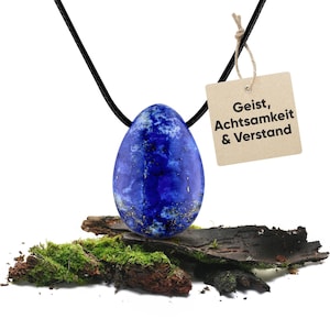 Lapis lazuli gemstone necklace | Drop pendant | Crystal necklace with healing stone pendant including cord | Genuine healing stone necklace