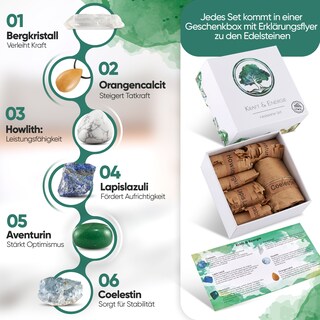 Pietre Naturali Set Pietre Curative Naturali - 6 Cristalli Per Energia, Protezione E Armonia Minerali Energia Positiva