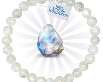 Moonstone gemstone bracelet made of real natural stone | 6 mm ball bracelet made of high-quality minerals