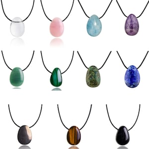 Gemstone necklace with drop pendant | Crystal necklace with gemstone pendant including cord | 100% genuine healing stone necklace | Lucky stone