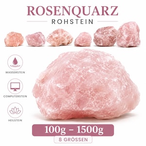 Grande pezzo di pietra naturale di quarzo rosa | Pietra preziosa: Quarzo rosa | Cristallo da utilizzare come cristallo per computer, pietra d'acqua, pietra curativa, decorazione
