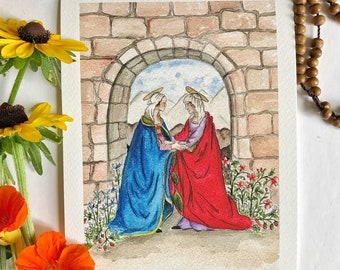 The Visitation, Watercolor Print 5x7