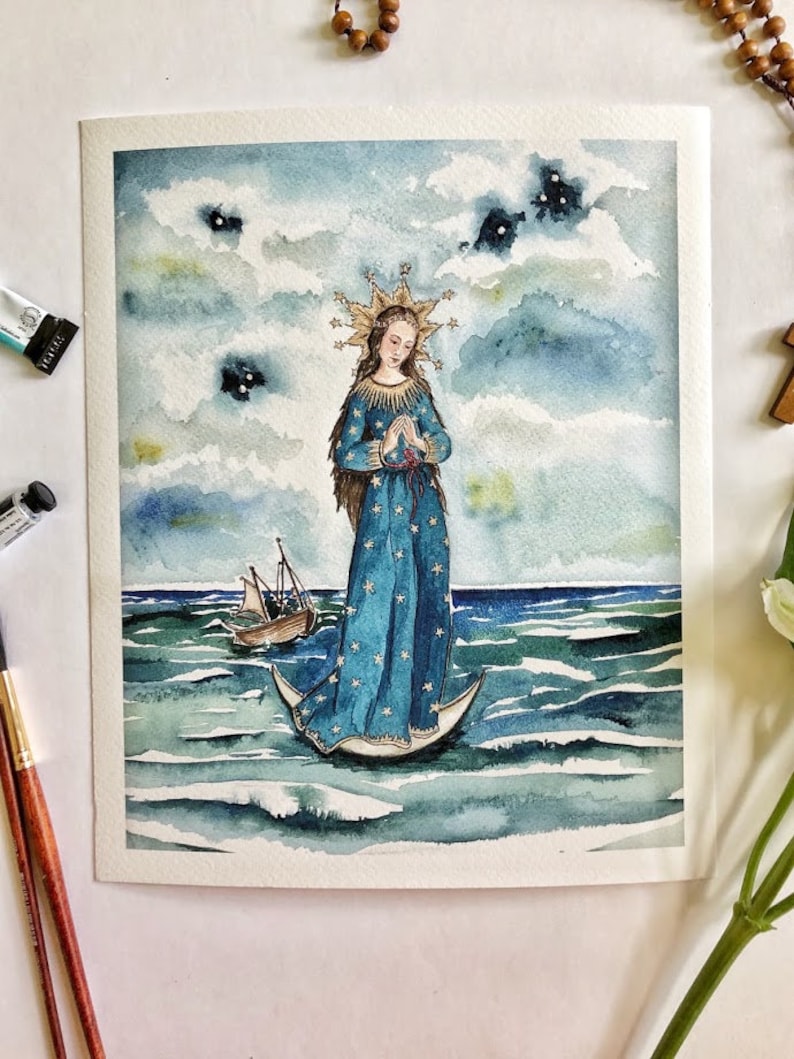 Stella Maris Watercolor Print 8 x 10 image 1