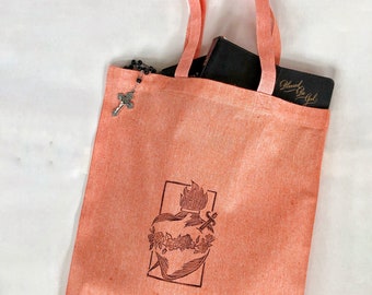 Hand-printed Linocut Immaculate Heart Tote