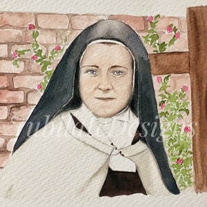 St. Thérèse, Little Flower Watercolor Print image 3