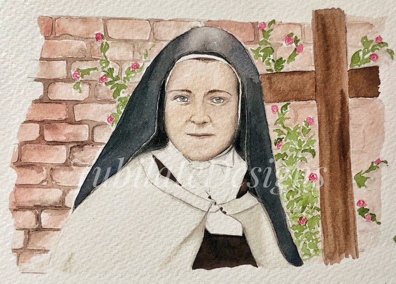 St. Thérèse, Little Flower Watercolor Print image 3