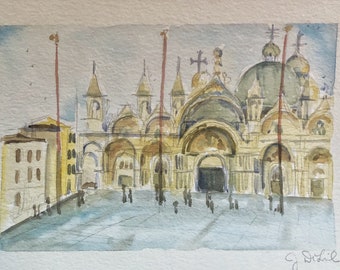 San Marco, original watercolor painting