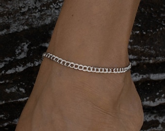 Double twisted chain anklet | Silver chain anklet | Trendy silver anklet | Simple anklet | Beach anklet | Christmas gift | Black Friday