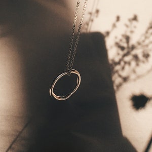 Fluid ring pendant | Melted ring necklace | Organic jewelry | Ring on chain | Fluid ring jewelry | Christmas gift | Black Friday Sale