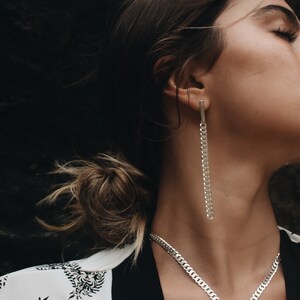 Y Shaped Necklace in Solid Sterling Silver 925, Statement Lariat ...
