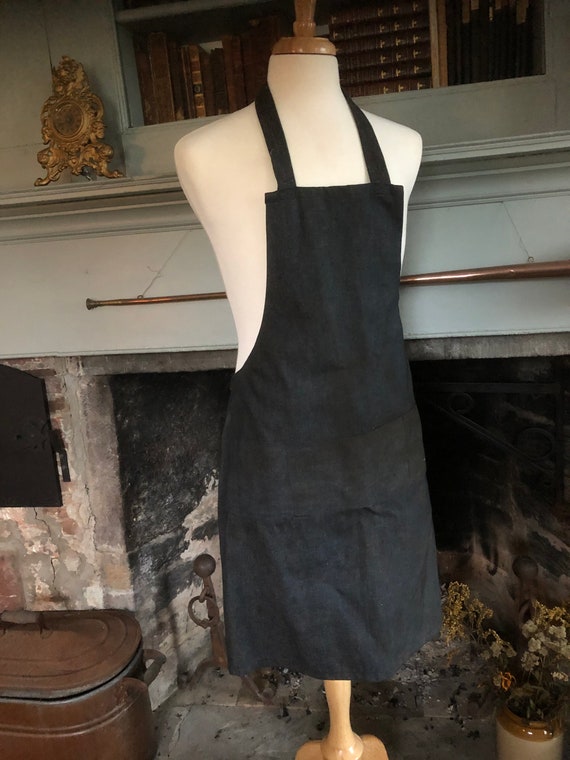 Vintage 1930's 1940's denim three pocket apron