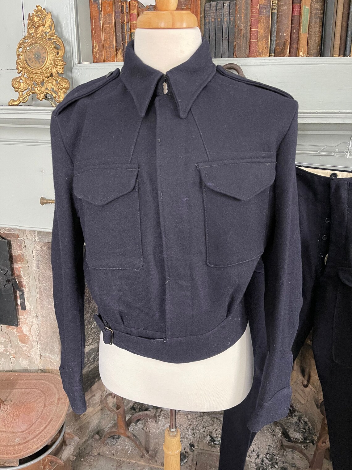Vintage British Civil Defense Battle Dress uniforme flecha
