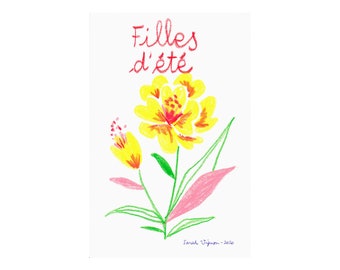 Des fleurs - dessin pastel original