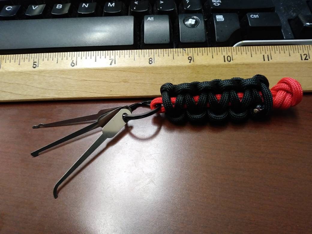 Lock Pick Keychain With Paracord Etsy UK