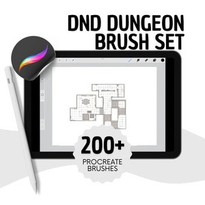 Hand-drawn dnd dungeon brush set stamps 200 + brushes - top view brush stamps - easy dnd dungeon - local/area map brush